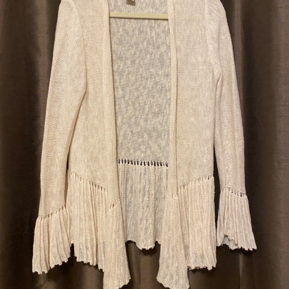 Ladie's Flutter Sleeve Swing Style Waist Open Front Cardigan Sweater Sz. S/M - Picture 5 of 14
